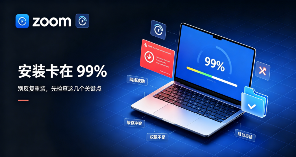 Zoom 安装卡在 99%